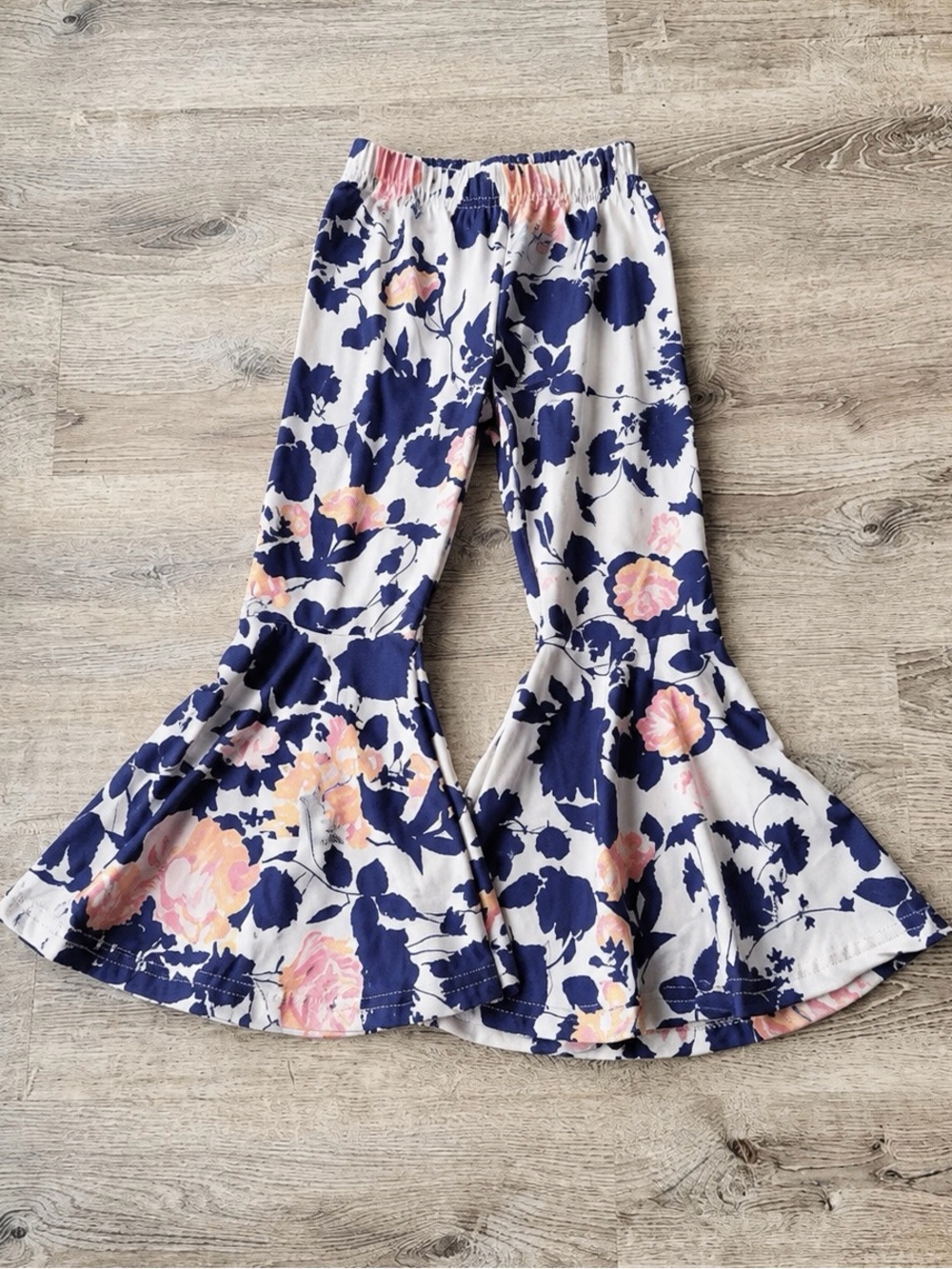 Marie Nicole Girls Floral Bell Bottom Pants Small 3T Boutique Flare